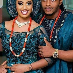 Agbada African Mens Clothings, Wedding Attire Suits aso oke ebi Birthday fabrics dress matching Embroidery for couples traditional wears ofi