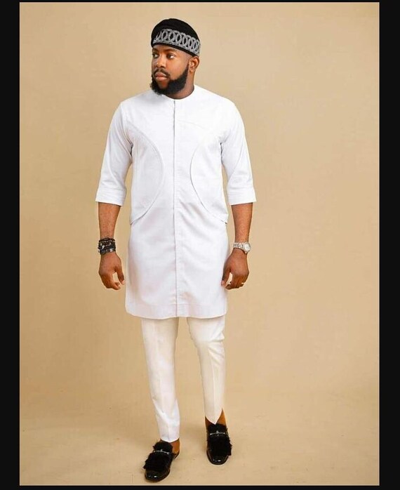 GAR BETHE Dashiki For Men, Boubou Caftan Embroidery African Mens Clothing Dashiki Shirts And Pants Outfits 3 Pieces Set