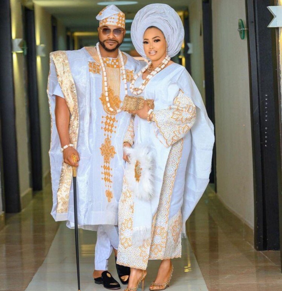 White and Gold African Wedding Dress Etsy Canada