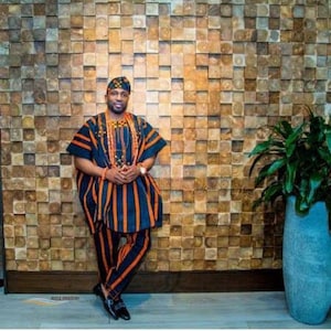 AGBADA voor mannen, Afrikaanse AGBADA, Afrikaans trouwpak, pak bruidsjonkers, pak bruidegom, Afrikaanse herenkleding, 3-delig herenpak, gratis DHL Express