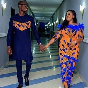 Couples Aso-oke, wedding attire, Yoruba agbada dress, Nigerian Traditional outfit, bubu and autogele.