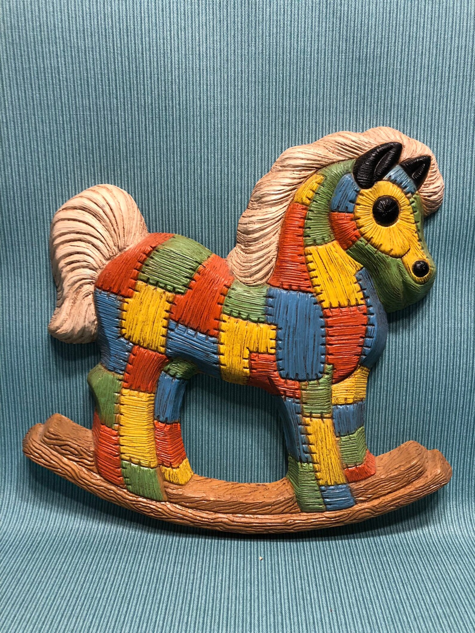Vintage Patchwork Pony Rocking Horse Wall Hanging Etsy