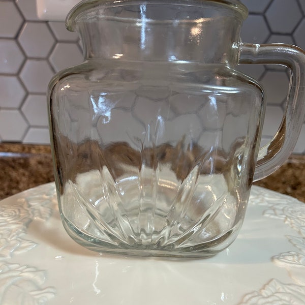 Vintage Federal Glass Starburst Juice Pitcher