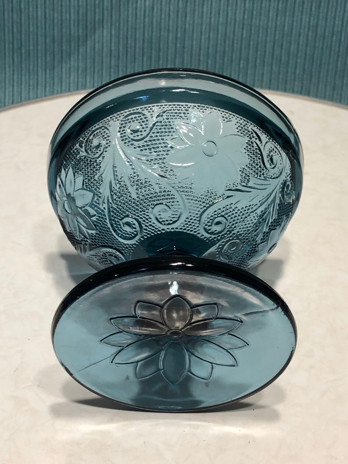 Vintage Indiana Glass Bicentennial Blue Tiara Glass Etsy