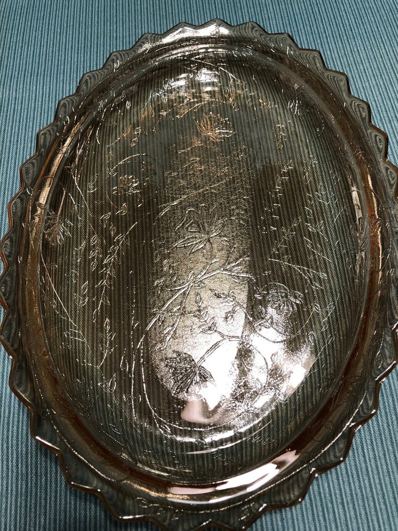 Vintage Oval Glass Platter By Louisa Iridescent. Etsy