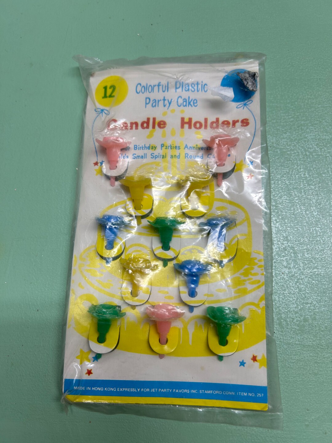 Vintage Plastic Birthday Candle Holders Set of 12 Etsy