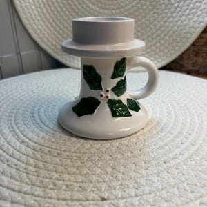 Vintage Holly Berry Design Candle Holder