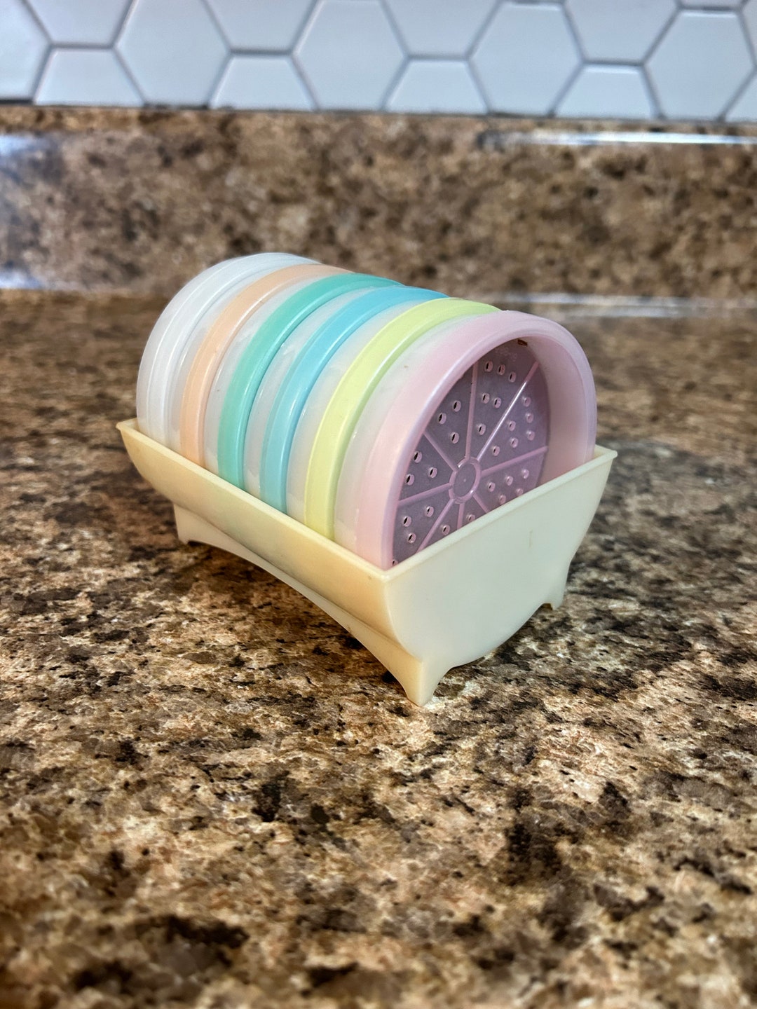 Vintage Tupperware Coaster Set Etsy