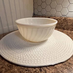 Vintage FireKing Ivory Swirl Bowl
