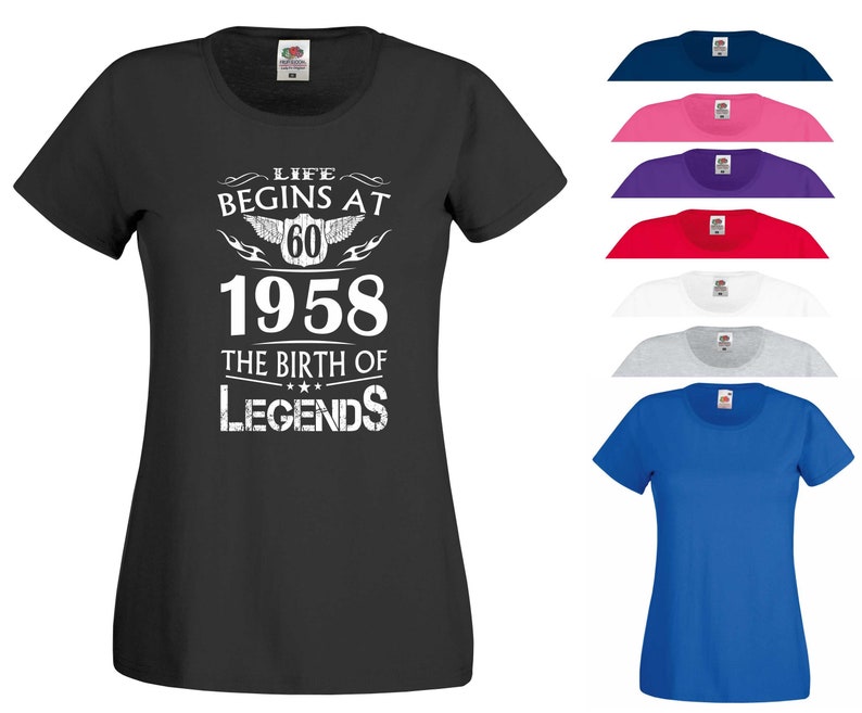Life Begins at 40 T Shirt Birth of Legends Forty 40th Birthday Gift Women Top