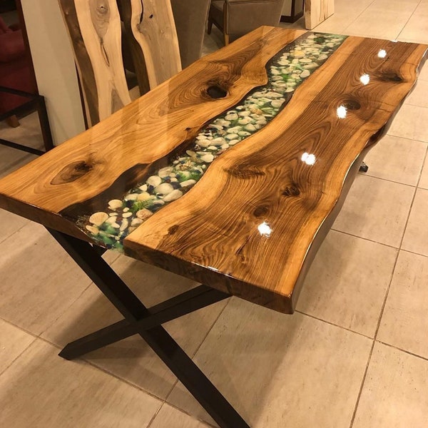 Wood dining table, Live edge table, Office desk, Epoxy table, Kitchen table, River dining table, Resin table