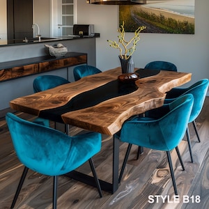 Live Edge Table, Epoxy Table, Round Dining Table, Round Epoxy Table, Round Kitchen Table, Epoxy Round Table, Wood Dining Table