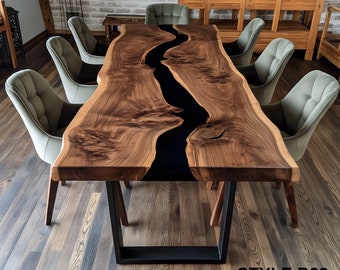 Epoxy Table, Handmade, Modern Kitchen Table, Live Edge Table, Study Desk, Wood Dining Table, River Table, Office Desk, Resin Table