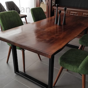 Kitchen table, solid wood dining table, industrial dining table, live edge dining table, office desk, live edge table, decor, dining table