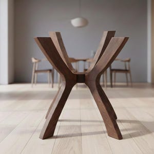 Viensan Heavy Duty Beech Wood Spider Legs, Round or Square Table Base for Glass or Wood Tops, Dining Table, Side Table & Coffee Table Legs