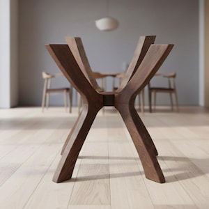 Viensan Schwerlast-Spinnenbeine aus Buchenholz, runder oder quadratischer Sockel für Glas-, Holz- oder Marmorplatten, Ess-, Beistell- und Couchtisch