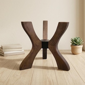 Viensan zware beukenhouten spinpoten, eettafelbasis voor glazen, houten of marmeren bladen, rond of vierkant, poten bijzettafel en salontafel