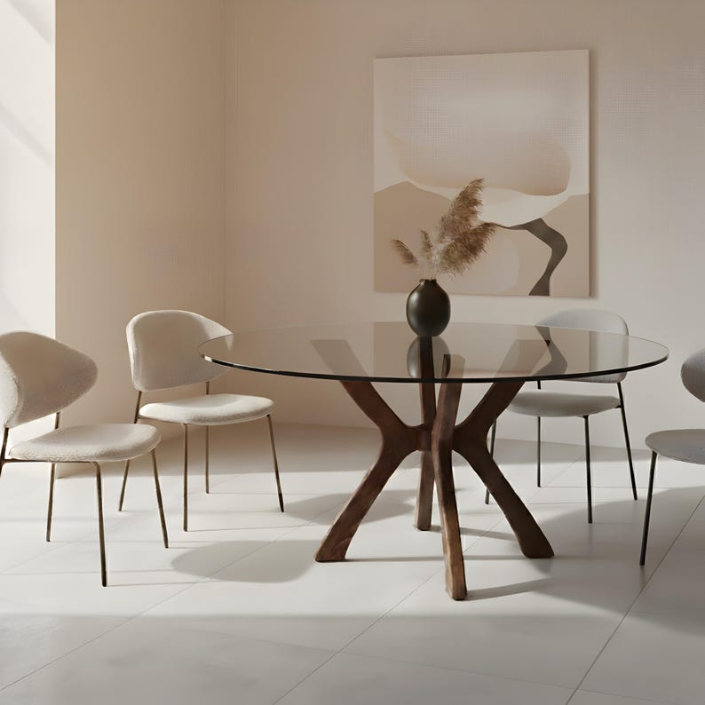 Viensan Heavy Duty Beech Wood Spider Legs, Round or Square Base for Glass, Wood or Marble Tops, Dining, Side & Coffee Table image 9