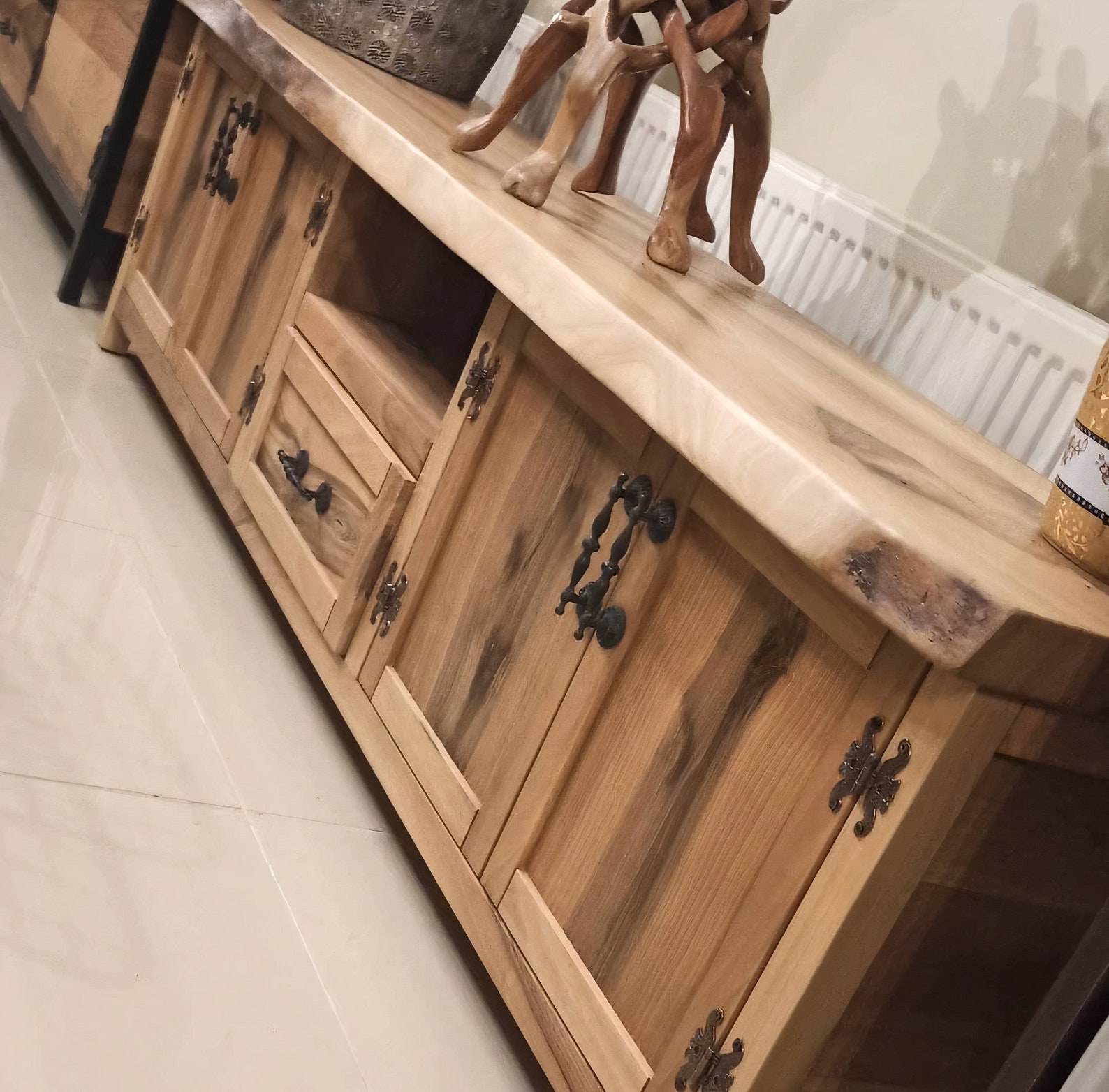 Walnut Wood Tv Unit, Decor, Live Edge Tv Stand, Wooden Tv Units, Rustic Farmhouse Style Etsy