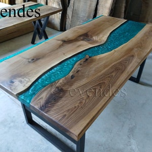 River table, decor, live edge table, walnut wood, office desk, epoxy dining table