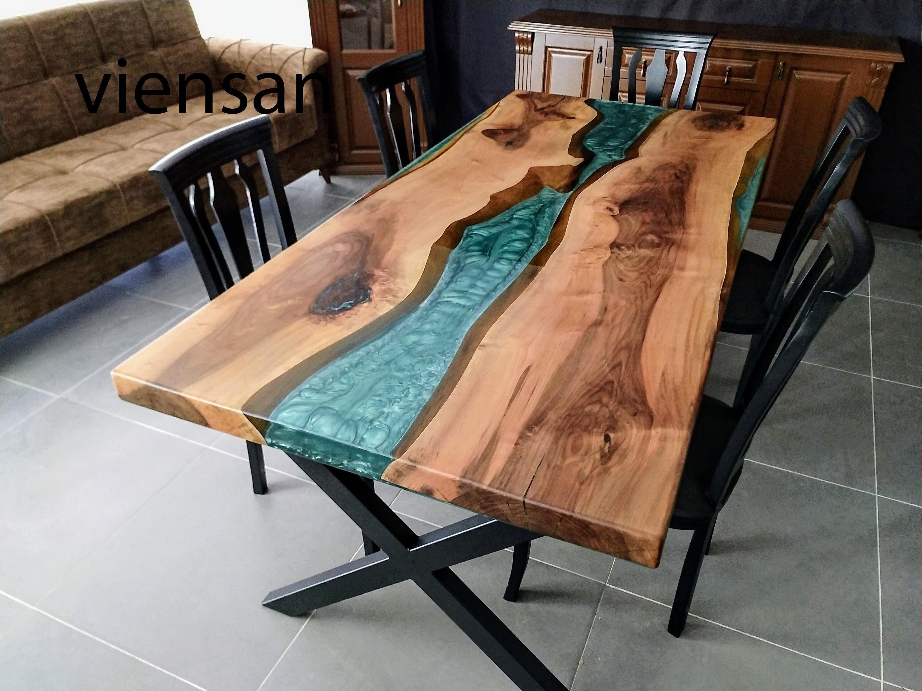 Epoxy Table Modern Kitchen Table Decor River Table Handmade