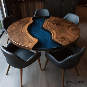 Resin Table, Round Dining Table, Round Kitchen Table, Round Epoxy Table,  Epoxy Round Table, Wood Dining Table, Epoxy Table