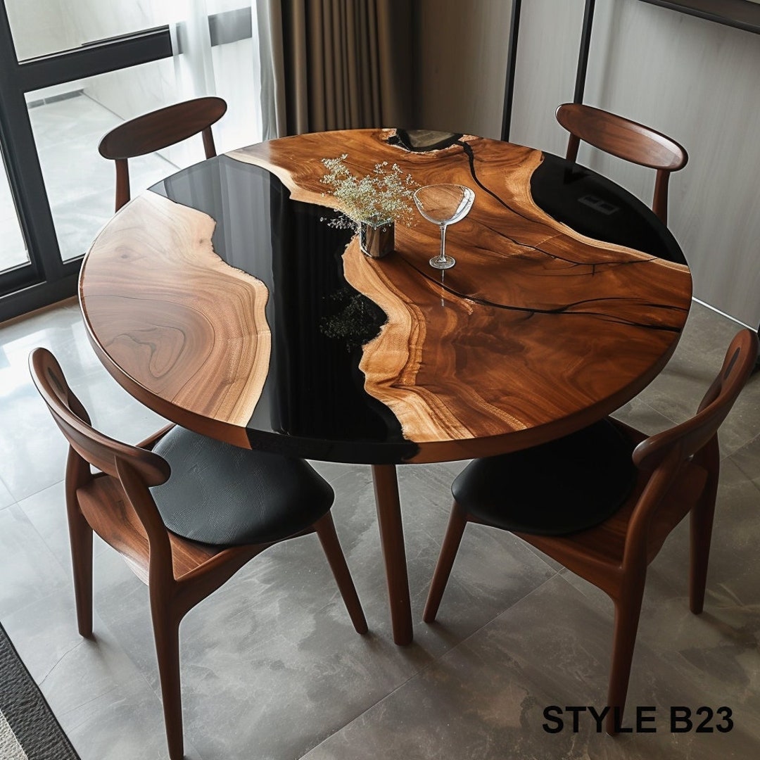 Epoxy Table, Round Dining Table, Round Kitchen Table, Round Epoxy Table, Round Kitchen Table ...