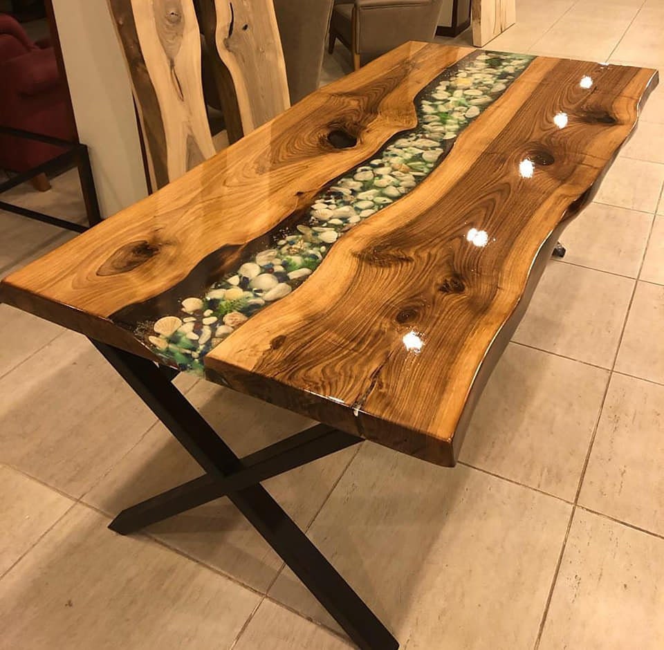Epoxy resin table / walnut tree table / resin table / unique | Etsy