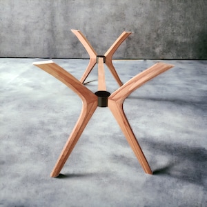 Wood Table Legs, Dining Table Legs, Durable Beech Wood Table Legs,  Glass table top base, Table base for glass top, Glass Table Base