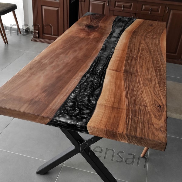 Epoxy table, walnut wood, river dining table, kitchen table, live edge table, office desk, river table, epoxidharz tisch, resin table