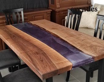 River table, decor, walnut wood table, river dining table, office desk, live edge table, epoxy table, epoxidharz tisch