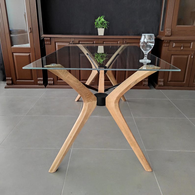 Beech Wood Table Legs for Glass Top: DIY Furniture Project image 5