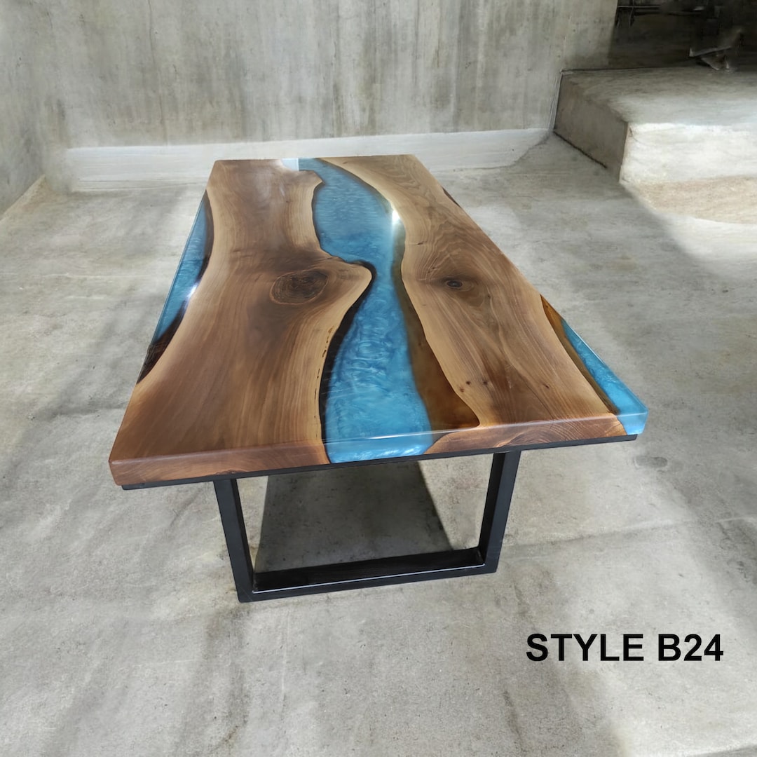 Epoxy Table, Handmade, Modern Kitchen Table, Live Edge Table, Study ...