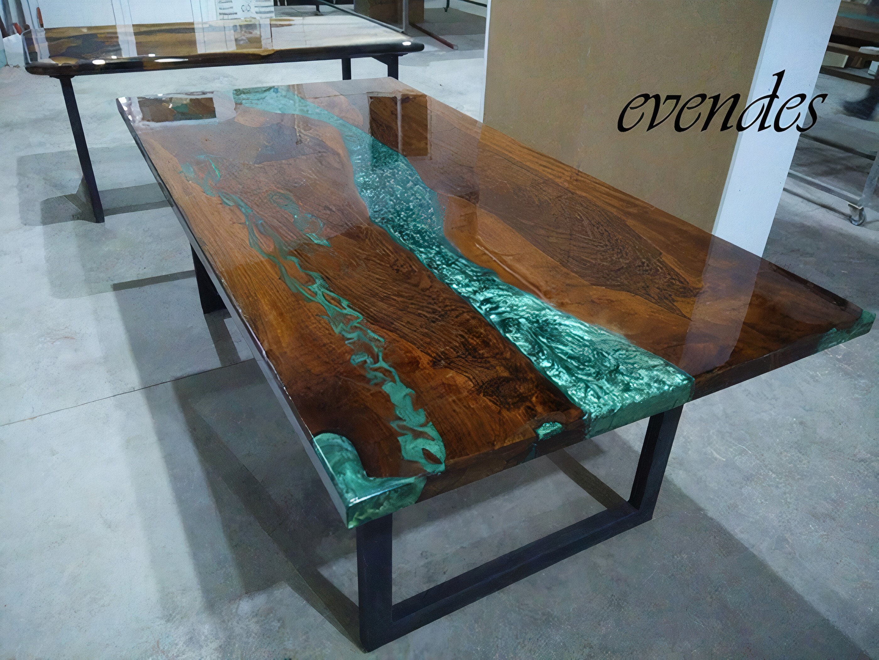 Black Epoxy Wooden Table Top for Christmas Gift / Indian 