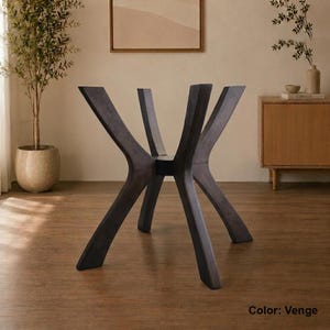 Viensan Heavy Duty Beech Wood Spider Legs, Round or Square Base for Glass, Wood or Marble Tops, Dining, Side & Coffee Table image 2