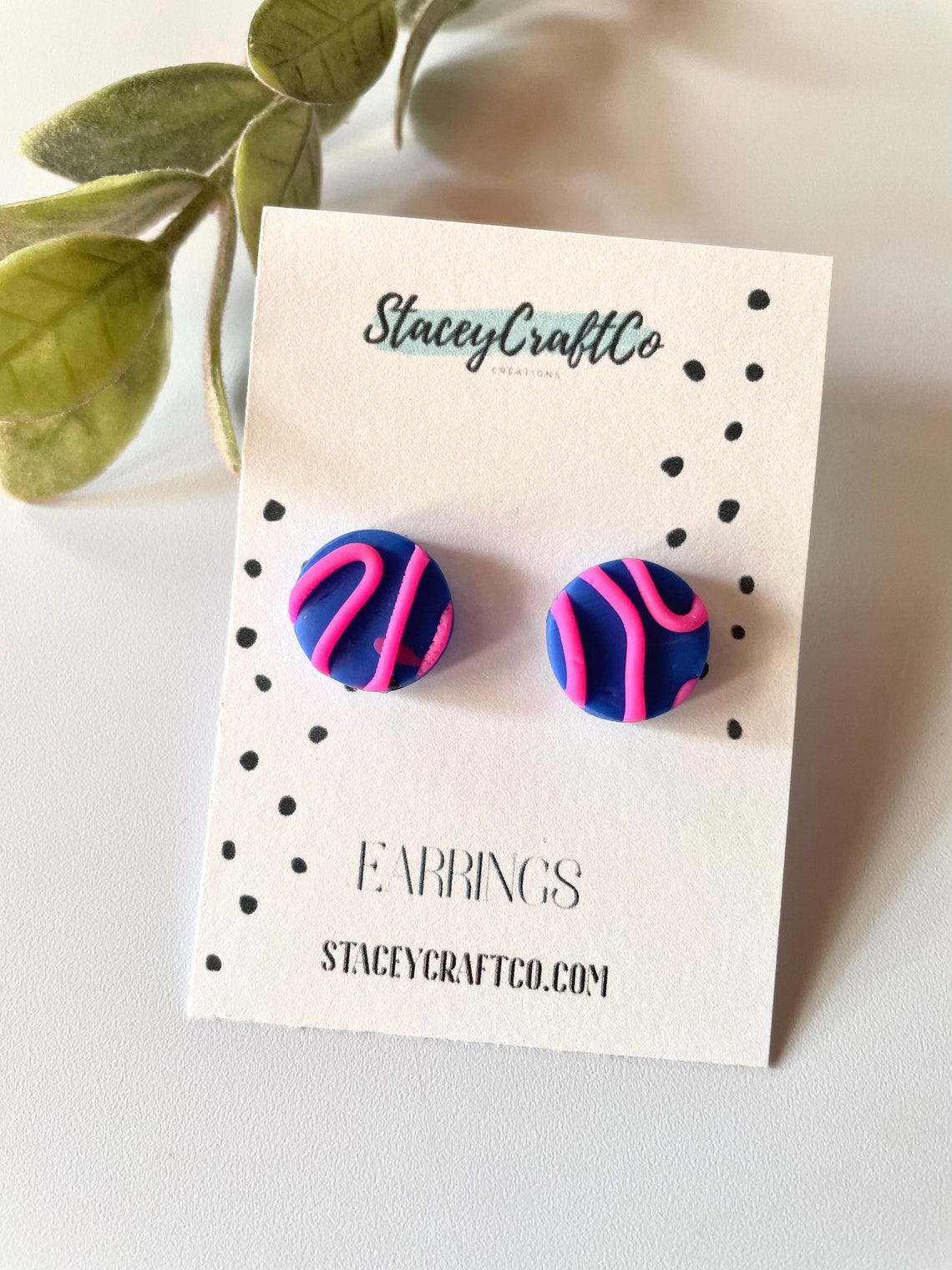 Polymer stud earrings handmade gift unique Etsy
