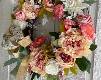 Beautiful Spring and Summer Wreath. “Garden Party”