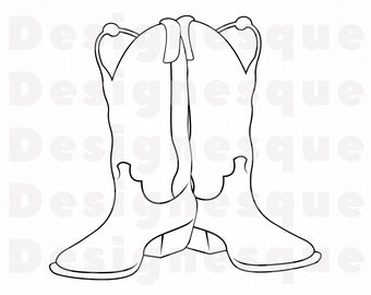 Old Cowboy Boots Svg Eps Png Dxf Clipart For Cricut And Etsy
