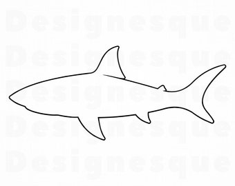 shark outline etsy outline of a shark
