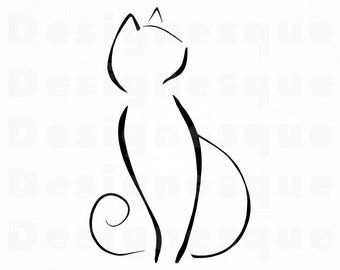 pix Simple Cat Face Silhouette cat outline etsy