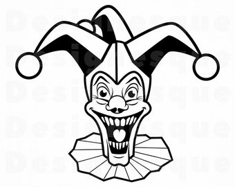 Joker Svg Joker Silhouette Dc Svg Clown Svg Villain Svg Etsy