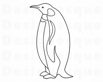 Penguin Outline Svg Etsy