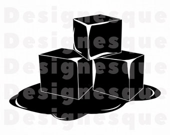 Ice cubes silhouette | Etsy