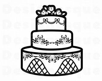 Wedding Cake Vector Etsy