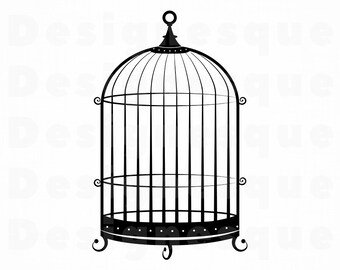 bird cage vector etsy