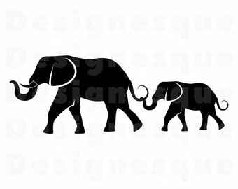 Mama elephant svg | Etsy