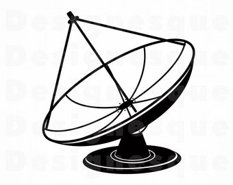 Satellite Dish Signal Receiver Art Style Car Tablet Vinyl Decal Industry #11