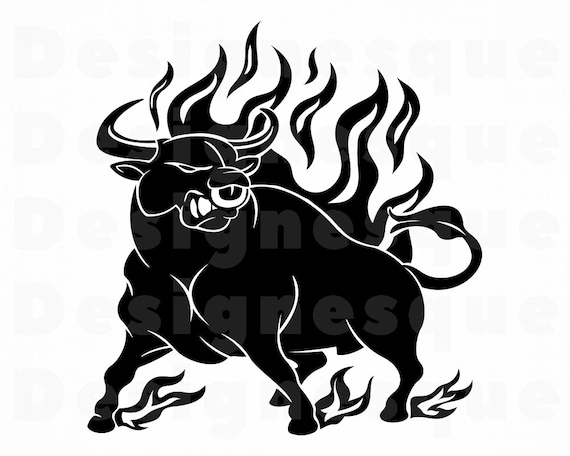 Flaming Bull Svg Bull Svg Ox Svg Cattle Svg Bull Clipart Etsy