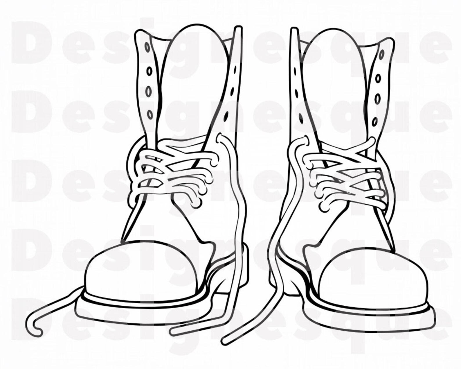 Boots Outline SVG Boots Svg Footwear SVG Boots Clipart Etsy