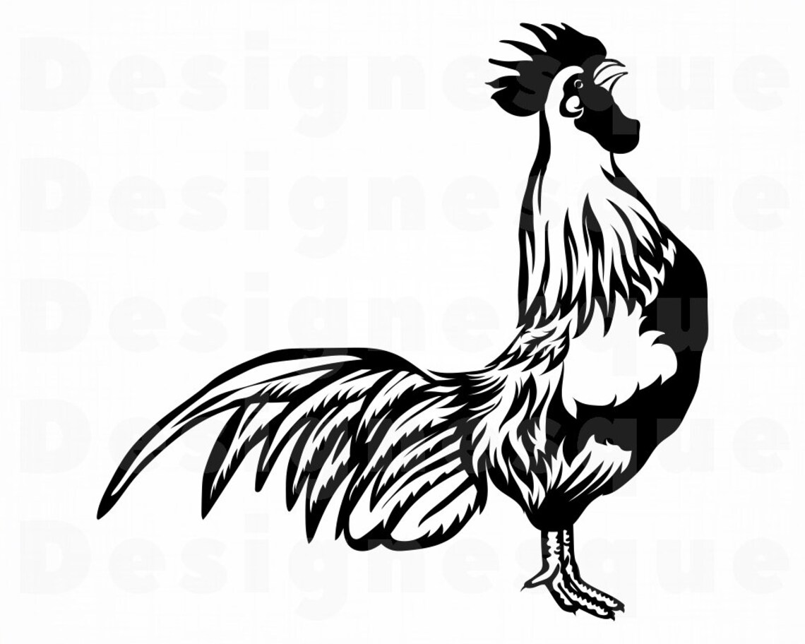 Crowing Rooster SVG Rooster Svg Farm Svg Rooster Clipart ...